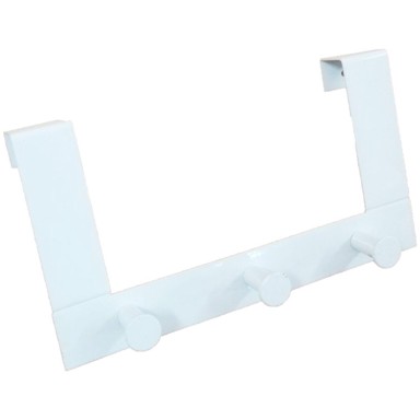 Univerzana vješalica za vrata s tri kuke, bijela