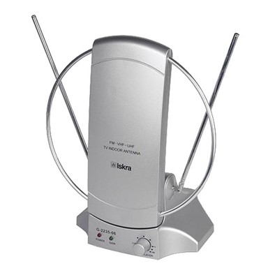 ISKRA Antena sobna sa pojačalom G2235-06 srebrna UHF/VHF