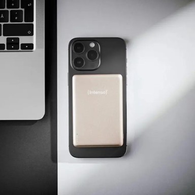 INTENSO Powerbank MW10000, 10. 000 mAh, magnetsko bežično punjenje, champa