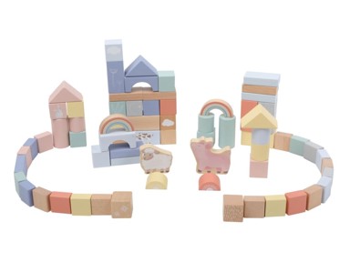 ELINELI Drvene kocke za djecu Farma, 70 kom