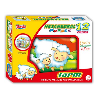 DENIS Slagalica od 12 kocki Farma