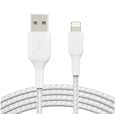 BELKIN Lightning kabel za punjenje/sinkronizaciju 3 m, obložen, mfi Certificiran, Bijel