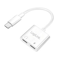 LOGILINK Adapter USB-C na 2x USB-C (PD 60W / audio), siva