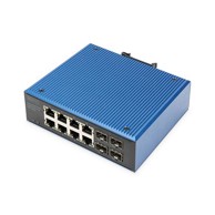DIGITUS Switch Industrial PoE DN-651153, neupravljani, 8x GE RJ45 (PoE), 4x GE SFP