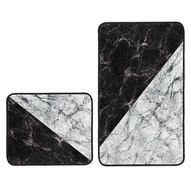 MILA HOME Crno-bijele kupaonske prostirke u setu 2 60x100 cm