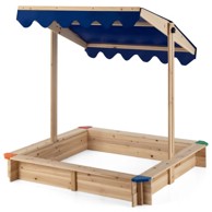 Pješčanik drveni, s podesivim nadstreškom