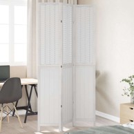 Sobna pregrada s 3 panela 40 x 220 cm od masivnog drva paulovnije bijela
