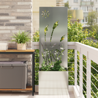 Vrtni sadič s dekorativnom pločom, 50 x 140 cm, srebrna