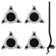 Kotačići za namještaj 4 kom s podizačem 19x17.5x6 cm, čelik, 1000 kg