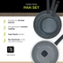 BE LIVING Set tava Delight Black, 20 cm, 24 cm, 28 cm i wok tava 28 cm s poklopcem