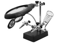 BLOW Držač “treća ruka” s 2 lupe i lampom, crna