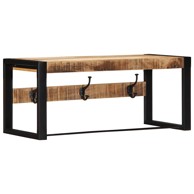 Vješalica za kapute 80x35x35 cm puno grubo drvo mango