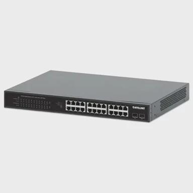 INTELLINET 24-portni gigabitni Ethernet PoE+ switch s 2 SFP porta PoE