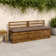 Jastučići za klupu Vianen, 2 kom, 160 x 40 x 12 cm, sivosmeđi