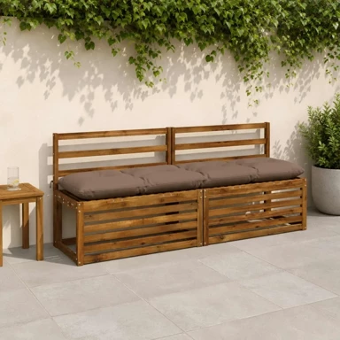 Jastučići za klupu Vianen, 2 kom, 160 x 40 x 12 cm, sivosmeđi