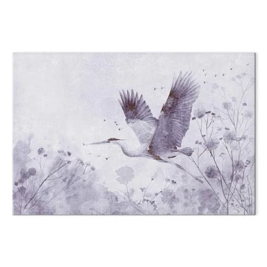 Slika Veličanstven let, ždral u letu u monokromu, 60x40 cm, akustična