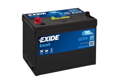EXIDE Akumulator 70Ah L+ Asia EB705 27,0x17,3x22,2 (540A)