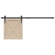 Set za klizna vrata ormarića crni 122 cm ugljični čelik
