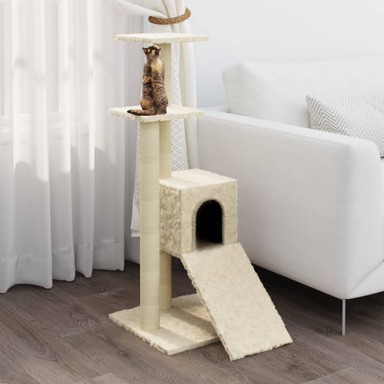 Penjalica za mačke sa stupovima za grebanje krem 92 cm
