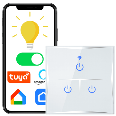 SPREEST pametni WiFi prekidač za svjetlo KS601 s 3 tipke, bijeli