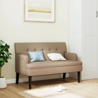 Klupa s naslonom boja cappuccina 112x65,5x75 cm od umjetne kože