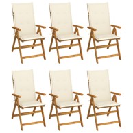 Sklopive vrtne stolice s jastucima 6 kom od bagremovog drva