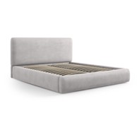 COSMOPOLITAN DESIGN Tapecirani bračni krevet Colonel 180x200 cm s prostorom za pohranu s podnicom, svijetlo sivi
