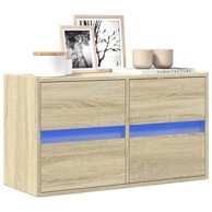 Zidni TV ormarić s LED svjetlima boja hrasta 80 x 31 x 45 cm