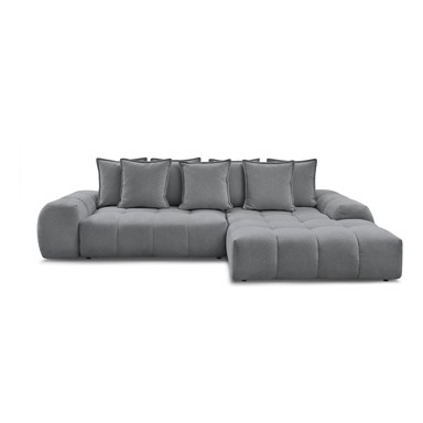 BOBOCHIC PARIS Tamno siva sklopiva/s prostorom za odlaganje kutna garnitura od šenila (s desnim kutom/s ležaljkom) Everest, 318x180x90 cm