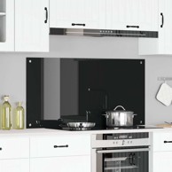 Kuhinjska obloga crna 120x60x0,6 cm kaljeno staklo