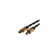 ROLINE GOLD USB2.0 kabel TIP A/B M/M, 1.8m, crno/zlatni