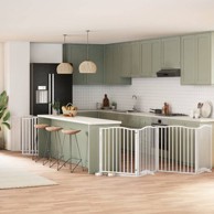 Vrata za pse s vratašcima 12 panela sklopiva 960 cm drvo topole