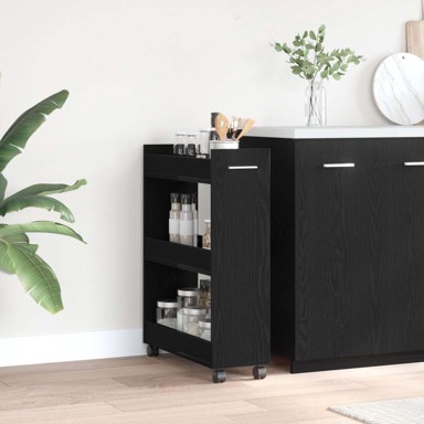 Rolling cabinet, 60x22x79 cm, crni hrast konstruirano drvo