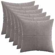 ALMELO Presvlake za jastuke 6 kom. 30 x 30 cm, svjetlosivi kord