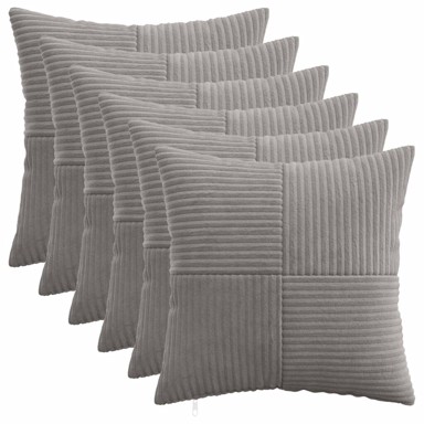 ALMELO Presvlake za jastuke 6 kom. 30 x 30 cm, svjetlosivi kord