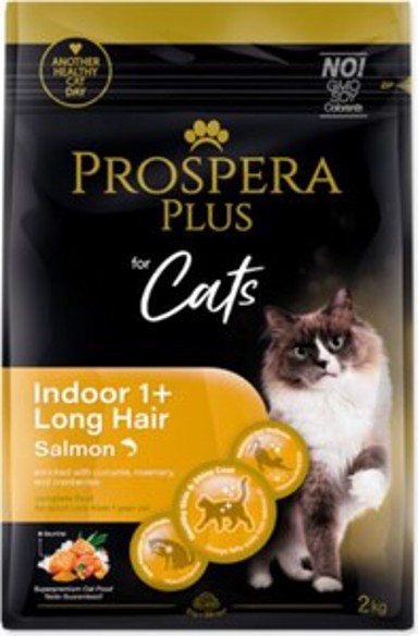 PROSPERA PLUS Hrana za mačke Cat Indoor 1+ Long Hair 2 kg, losos