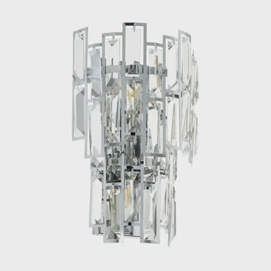 Zidna lampa Calmeilles 1, 3×E14, 3×25 W, 215×330, krom i kristal