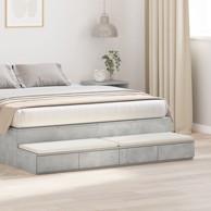 Ladice za krevet u betonskoj sivoj - 135x36.5x16.5 cm od inženjerskog drva