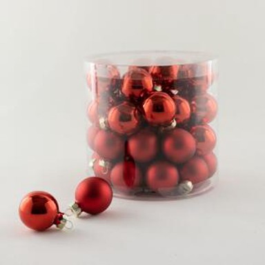 Staklene kuglice set 45 kom, 3 cm, crvene