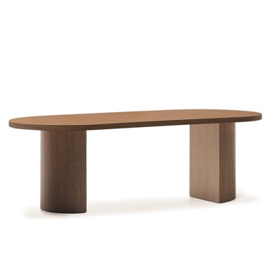 KAVE HOME Okrugao blagovaonski stol s pločom stola u dekoru oraha 100x240 cm Nealy 