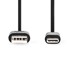 NEDIS USB kabel USB 2 0 USB A muški USB C muški 60 W 480 Mbps niklani 0 10 m okrugli PVC crni blisteri