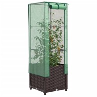 Povišena gredica s pokrovom za staklenik 40 x 40 x 139 cm