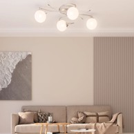 Stropna lampa s okruglim staklenim sjenilima 4 G9 LED svjetla