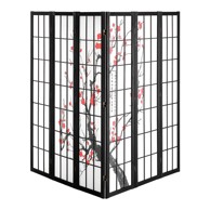 VEVOR Pregrada za sobu, 6 panela, japanski stil, 2420x1700x18,5 mm, crna