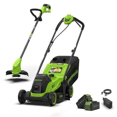 GREENWORKS Set kosilica i trimer, 36 cm, 25 cm, 48 V, 2 x 24 V, 2 x 4 Ah baterije, punjač