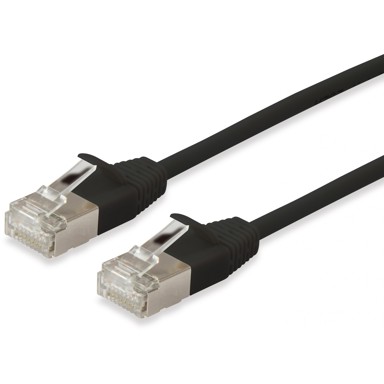 EQUIP Patch kabel Cat 6A F/FTP, 0.25 m, crni, Slim, LSZH