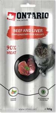 ONTARIO Poslastica za mačke 3×5 g, govedina i jetra