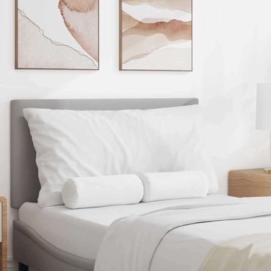 Valjkasti jastučići set 2 kom Ø15×40 cm tkanina, bijeli