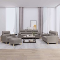 Set sofa 4-dijelni s jastucima i tabureom, sivo-smeđa 