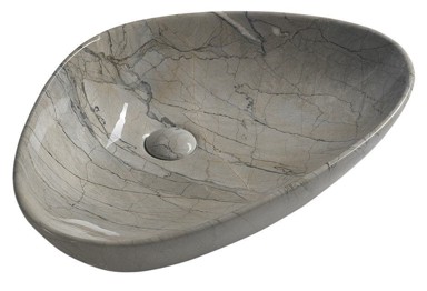 SAPHO DALMA Umivaonik, 58,5x39 cm, nadgradni, keramika, grigio